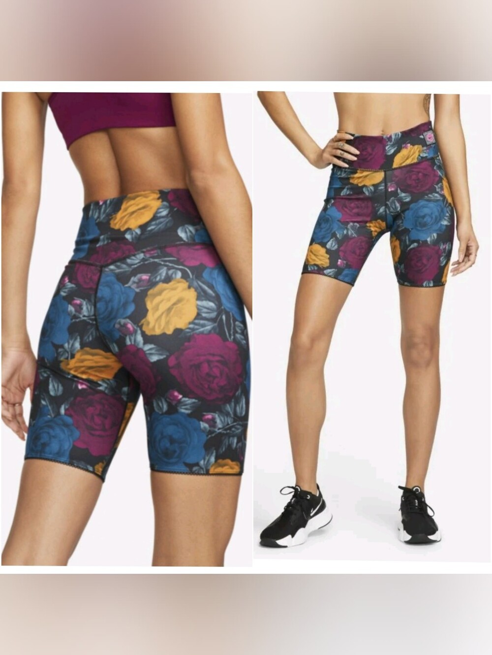 Nike Women's One Dri-FIT Icon Clash Mid-Rise Printed Training Shorts XS
